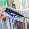 Tiny Florals Pencil Pouch, Blue - Bags - 2