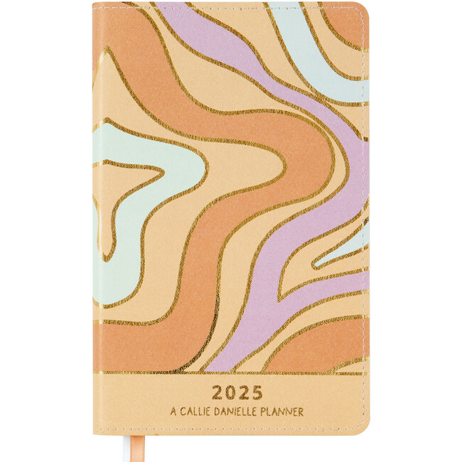 Wavy Lines Petite Planner: 2025 Calendar Year, Orange - Paper Goods - 1