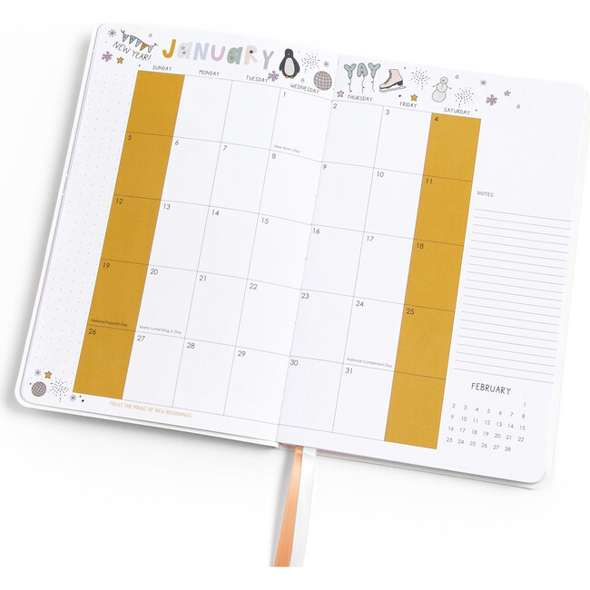 Wavy Lines Petite Planner: 2025 Calendar Year, Orange - Paper Goods - 5