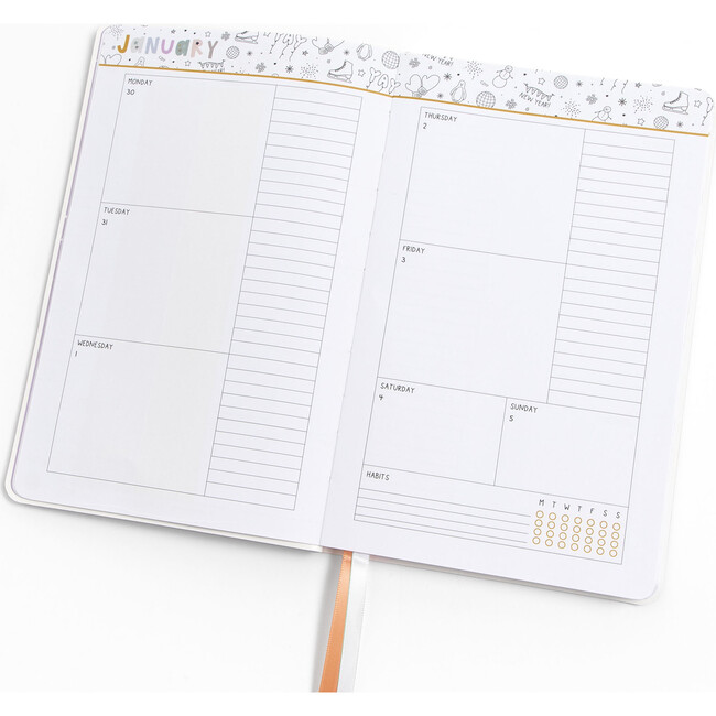 Wavy Lines Petite Planner: 2025 Calendar Year, Orange - Paper Goods - 6