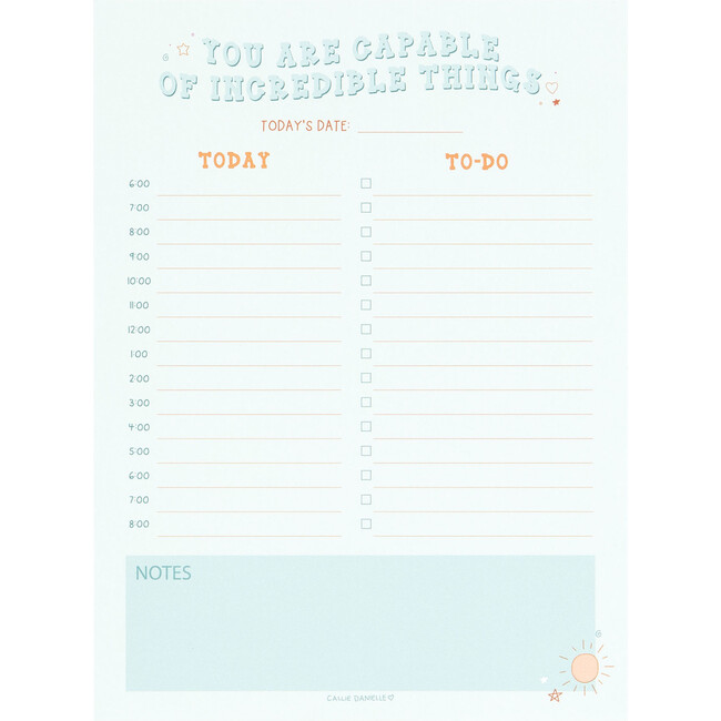 Incredible Things 52-Pages Daily Planning Notepad, Blue - Paper Goods - 1