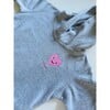 Monogrammable Pink Smiley Heart Kid Hoodie, Grey - Sweatshirts - 2