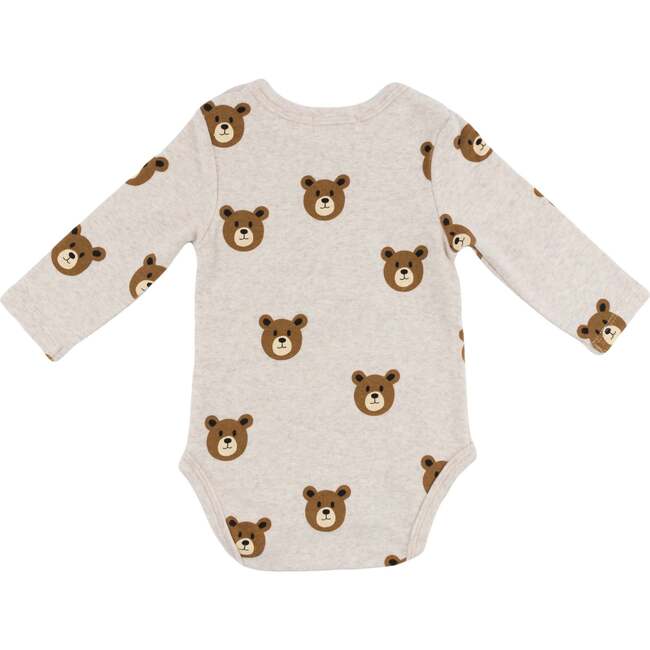 Teddy Bear Face Print Pocket Onesie, Malt - Onesies - 2