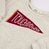 Touchdown Pennant Patch Brooklyn Boxy, Oatmeal Heather - Sweatshirts - 3