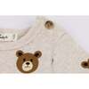 Teddy Bear Face Print Pocket Onesie, Malt - Onesies - 4