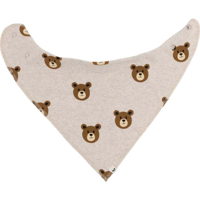 Teddy Bear Face Baby Rib Bandana Bib, Malt