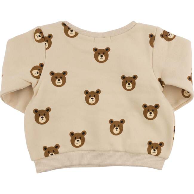 Teddy Bear Face Print Brooklyn Boxy, Biscotti - Sweatshirts - 2