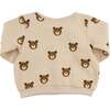 Teddy Bear Face Print Brooklyn Boxy, Biscotti - Sweatshirts - 2