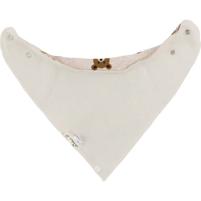 Teddy Bear Face Baby Rib Bandana Bib, Malt - Bibs - 2