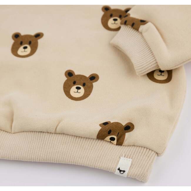 Teddy Bear Face Print Brooklyn Boxy, Biscotti - Sweatshirts - 3