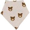 Teddy Bear Face Baby Rib Bandana Bib, Malt - Bibs - 3