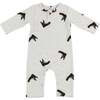 Hockey Skate Print One Button Romper Baby Rib, Heather Gray - Rompers - 1 - thumbnail