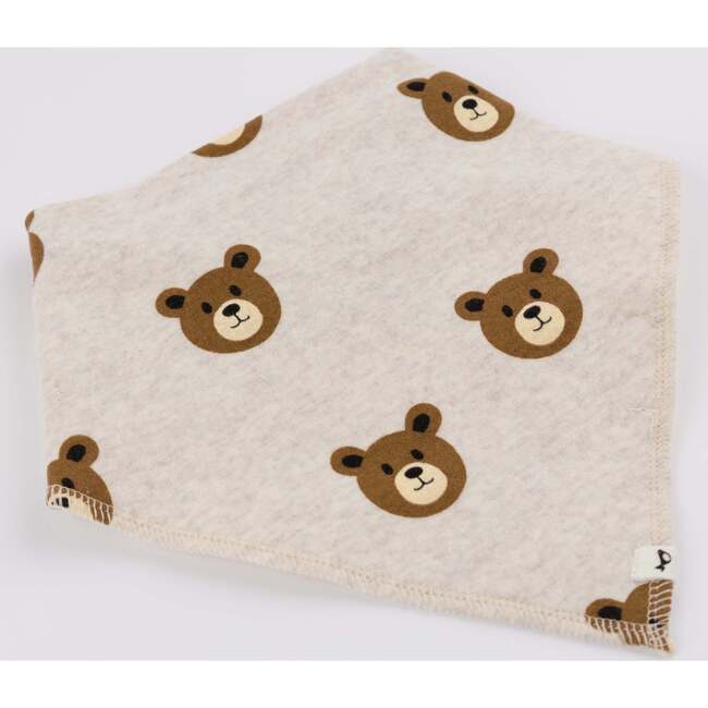 Teddy Bear Face Baby Rib Bandana Bib, Malt - Bibs - 4