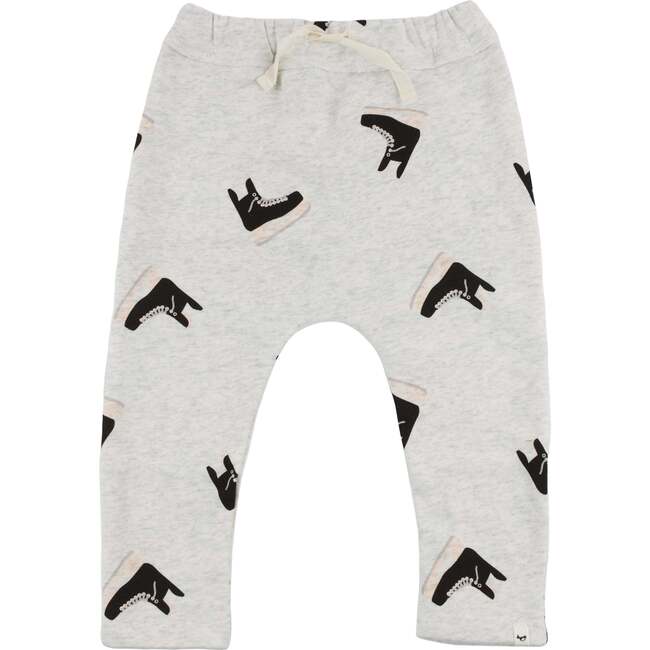 Hockey Skate Print Brooklyn Jogger, Heather Gray