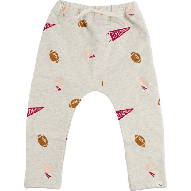 Football Print Brooklyn Jogger, Oatmeal Heather