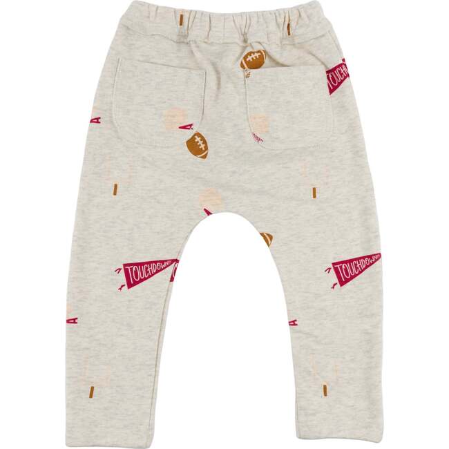 Football Print Brooklyn Jogger, Oatmeal Heather - Sweatpants - 2