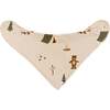 Camping Print French Terry Bandana Bib, Biscotti - Bibs - 1 - thumbnail