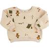 Camping Print Brooklyn Boxy, Biscotti - Sweatshirts - 1 - thumbnail