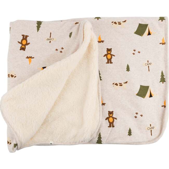 Camping Print Snowdrift Layette Blanket, Malt - Blankets - 2