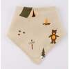 Camping Print French Terry Bandana Bib, Biscotti - Bibs - 3