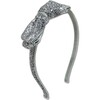 Glitter Bow Headband, Silver - Hair Accessories - 1 - thumbnail