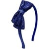 Glitter Bow Headband, Royal - Hair Accessories - 1 - thumbnail