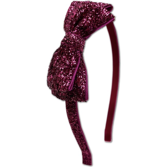 Glitter Bow Headband, Magenta