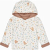 Bear Print Reversible Hooded Jacket - Coats - 1 - thumbnail