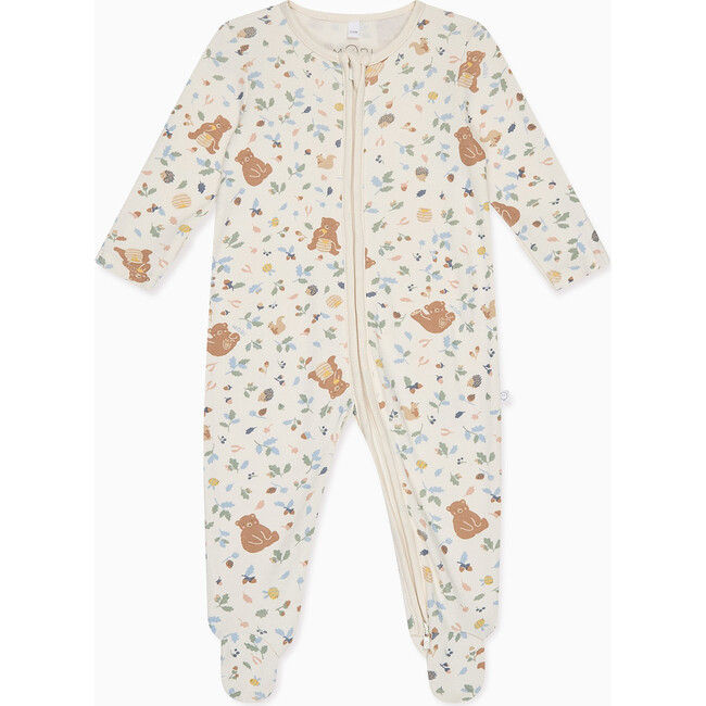 Bear Print Two Way Zip Up Sleepsuit