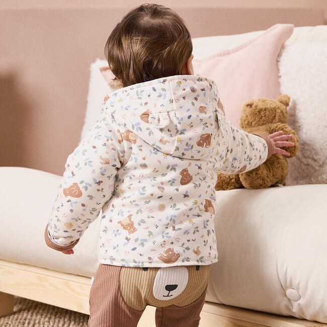 Bear Print Reversible Hooded Jacket - Coats - 3