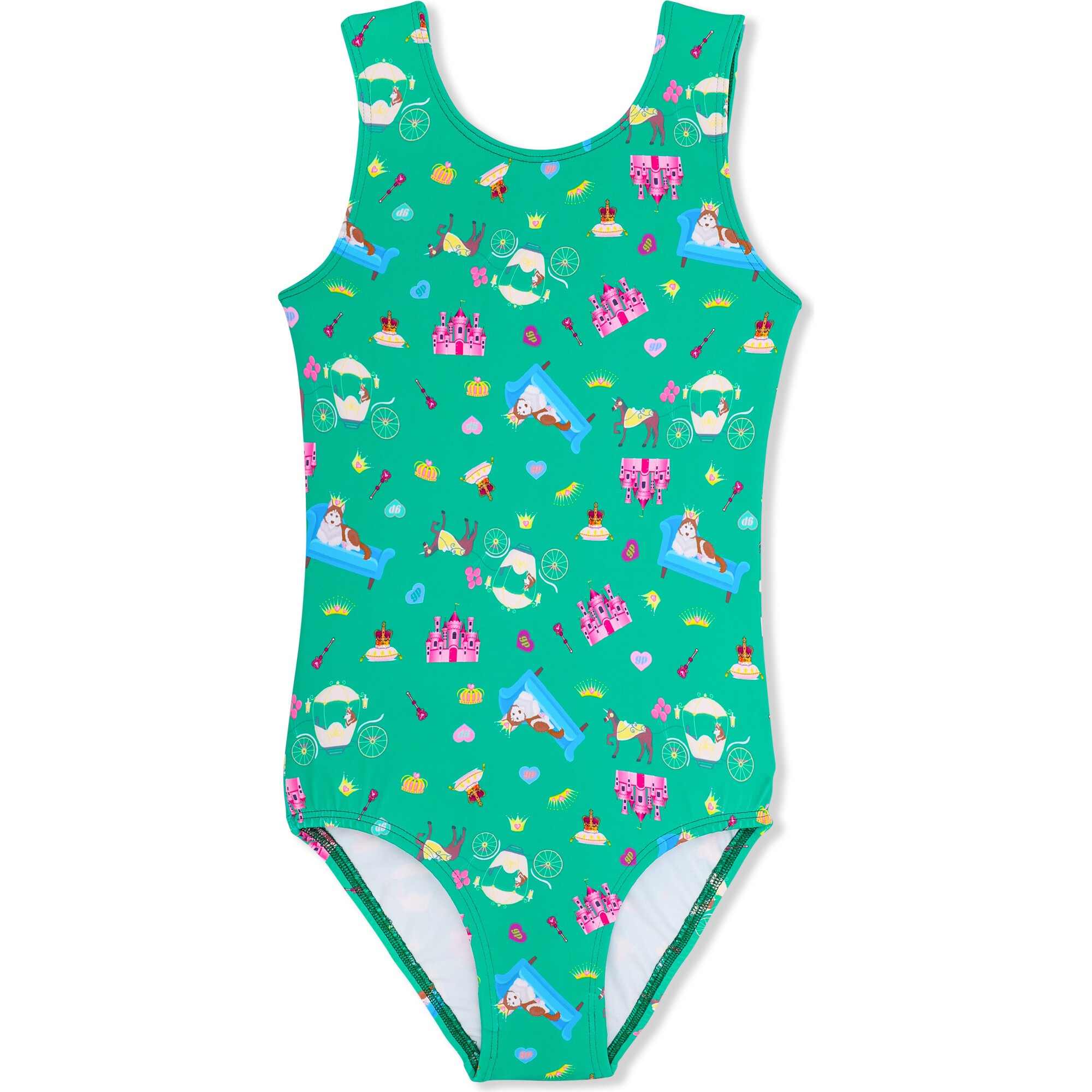 Princess Lilly Sleeveless Leotard, Green - Leotard - 1