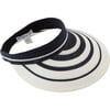 Women's Trixie Striped Hemp Silver Logo Plate Packable Visor, Navy & Ivory - Hats - 1 - thumbnail