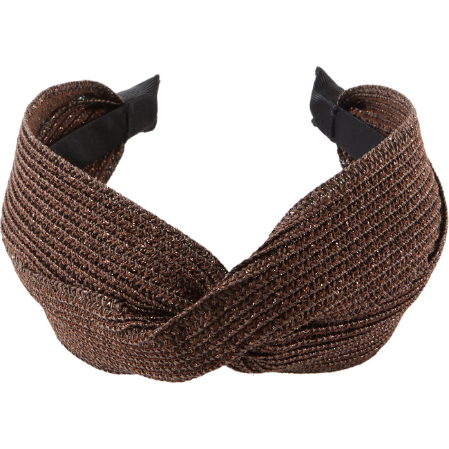 Women's Rosanna Toyo Braid Turban Headband, Chocolate