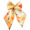 Women's Tracy Floral Print 14Kt Gold Logo Tipped Bow Barrette, Orange - Hair Accessories - 1 - thumbnail