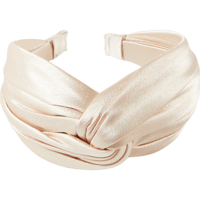 Women's Trish Shiny Satin Turban Headband, Champagne