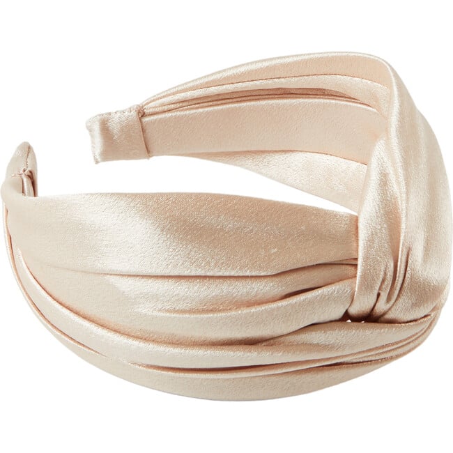 Women's Trish Shiny Satin Turban Headband, Champagne - Hats - 2