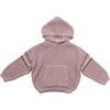 Chunky Ribbed Knit Long Sleeve Front Pocket Boxy Fit Hooded Sweater, Ash Rose - Sweatshirts - 1 - thumbnail