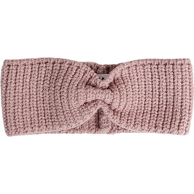 Chunky Ribbed Knit Elasticized Headband, Ash Rose