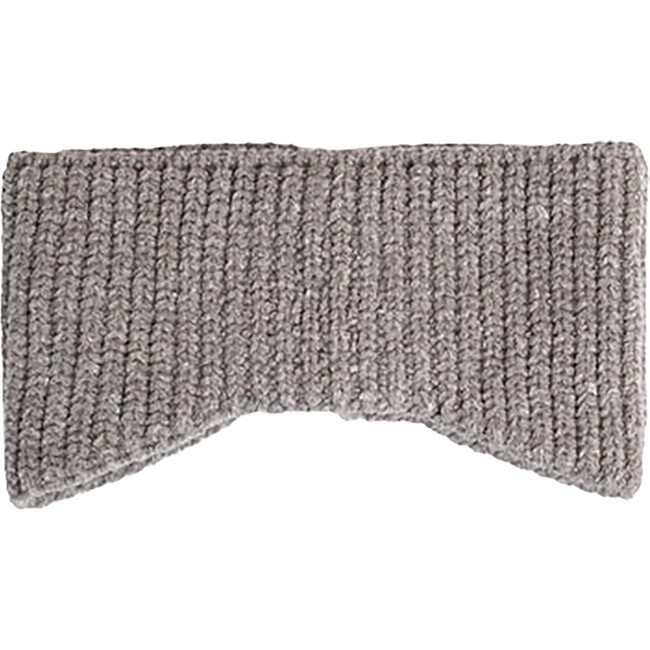 Chunky Ribbed Knit Elasticized Earband, Grey