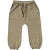 Chunky Ribbed Knit Elastic Waistband Drawstring Relaxed Fit Joggers, Olive - Sweatpants - 1 - thumbnail