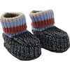 Chunky Ribbed Knit Anti-Grip Sole Slip-On Slippers, Black Melange & Multicolors - Slippers - 1 - thumbnail