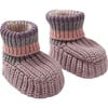 Chunky Ribbed Knit Anti-Grip Sole Slip-On Slippers, Ash Rose & Multicolors - Slippers - 1 - thumbnail