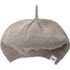 Chunky Ribbed Cotton Knit Elastic Fit Beret, Grey - Hats - 1 - thumbnail