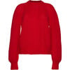 Women's Mila Feminine Blouson Sleeve Crop Sweater, Scarlett - Sweaters - 1 - thumbnail