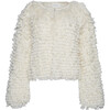 Women's Jenna Relaxed Fit Layered Fringed Stitch Sweater Jacket, Ivory - Sweaters - 1 - thumbnail