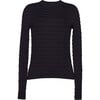 Women's Clara Seersucker Slim Mock Neck Sweater Top, Black - Sweaters - 1 - thumbnail