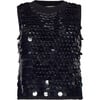 Women's Cora Large Sequins Crew Neck Sweater Tank, Black & Black - Tank Tops - 1 - thumbnail