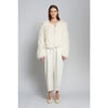 Women's Jenna Relaxed Fit Layered Fringed Stitch Sweater Jacket, Ivory - Sweaters - 4