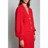 Women's Sara Feminine Blouson Sleeve Crop Cardigan, Scarlet - Sweaters - 5