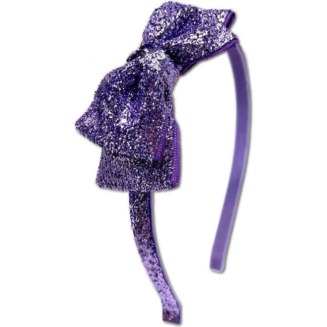 Glitter Bow Headband, Purple